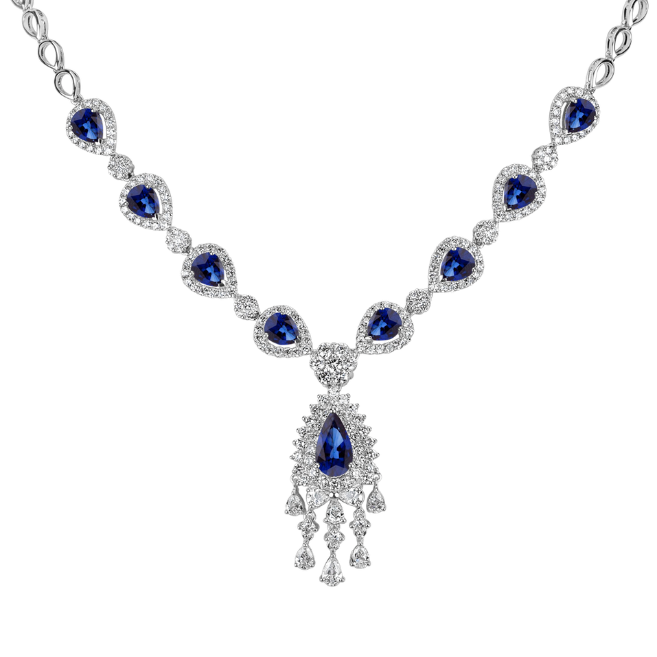 Diamond necklace with Sapphire Royal Mystery