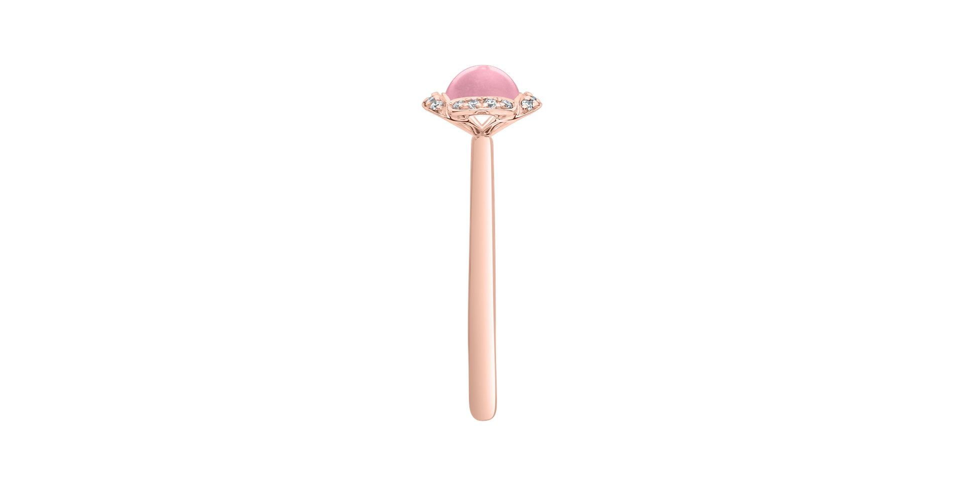 Diamond ring with Rose Quartz Pink Candy