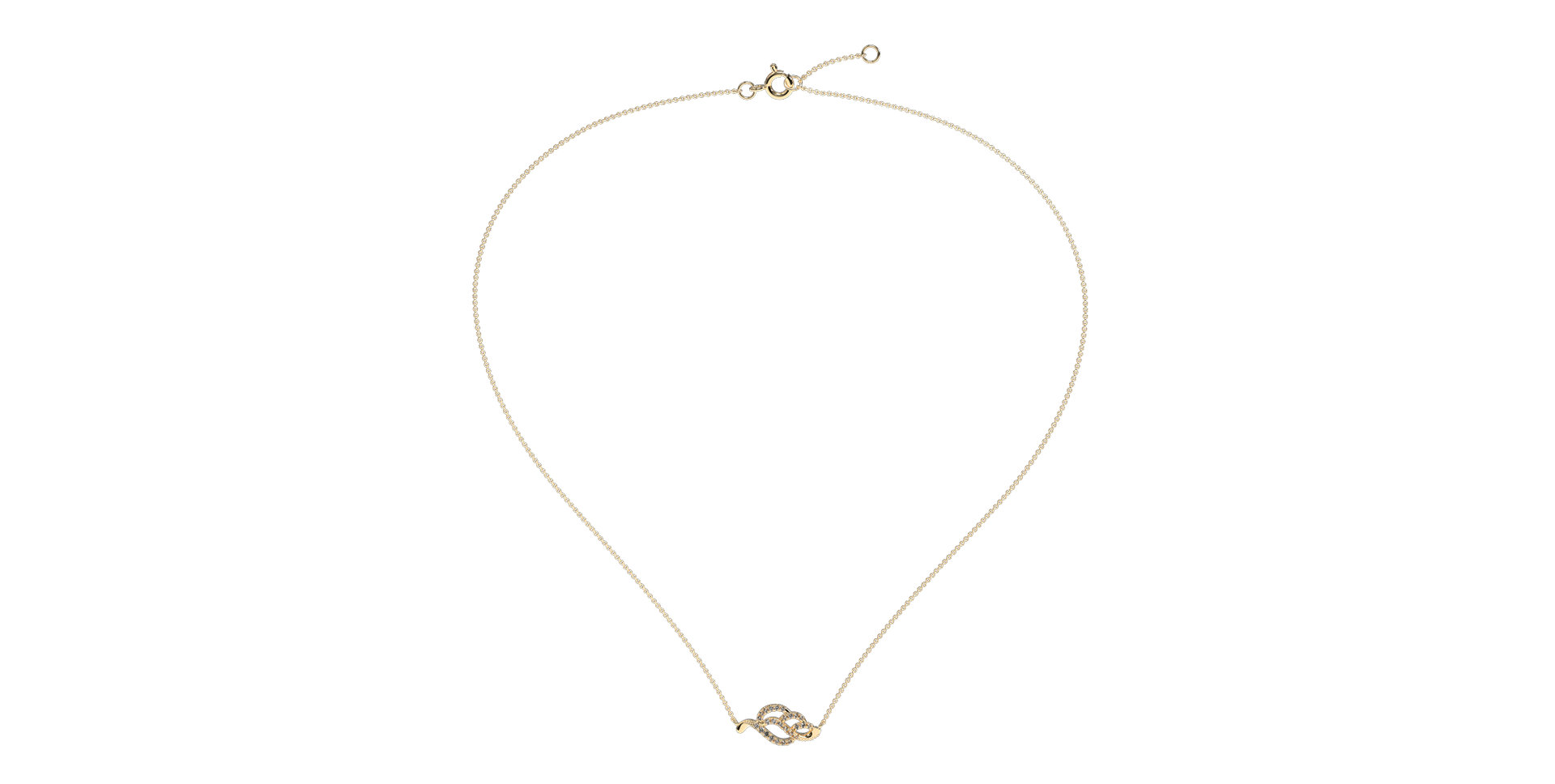 Diamond necklace Sparkling Leaf