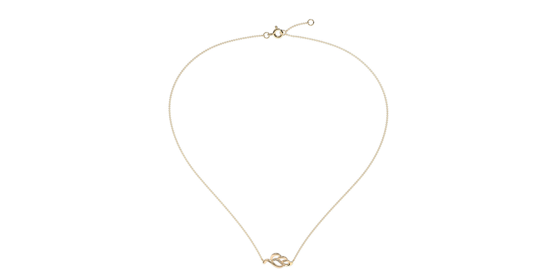 Diamond necklace Shimmer Leaf