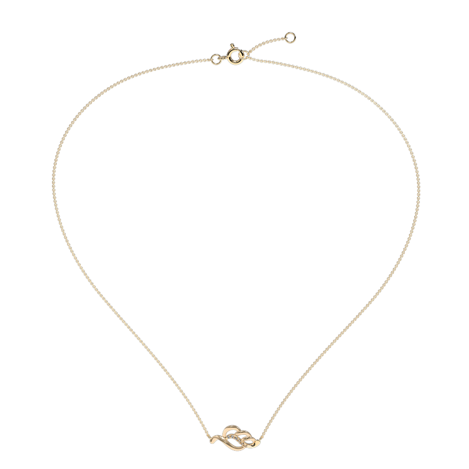 Diamond necklace Shimmer Leaf