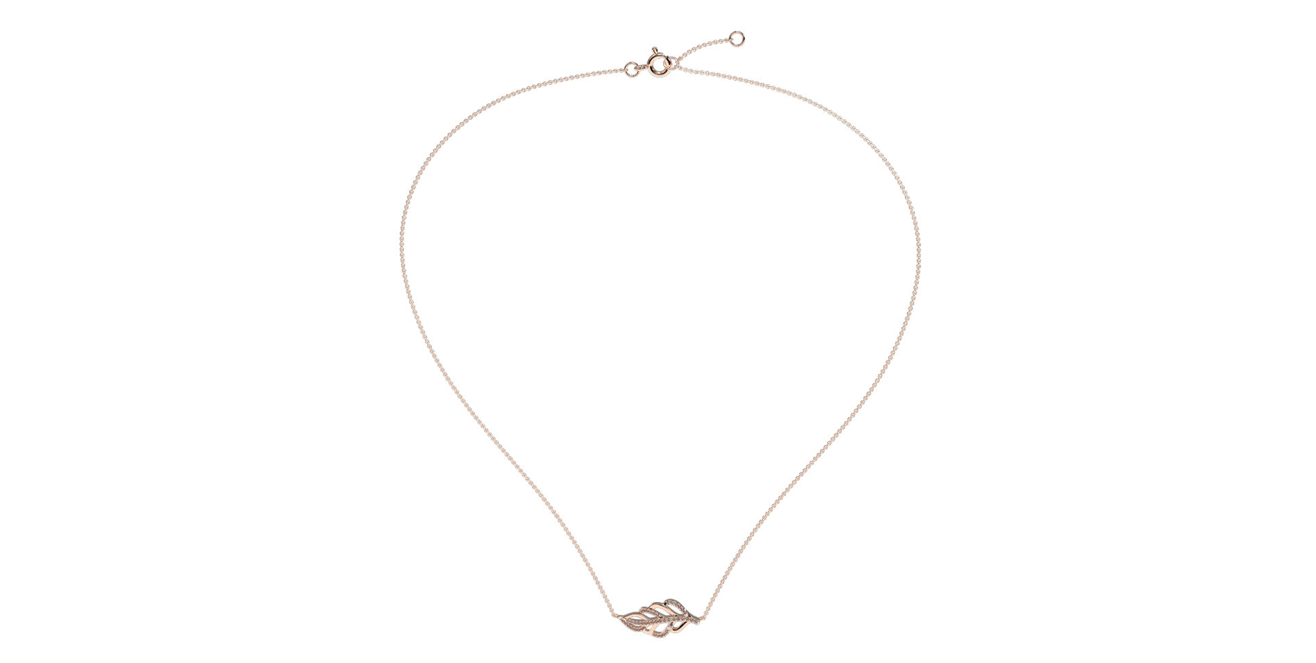 Diamond necklace Shiny Leaf