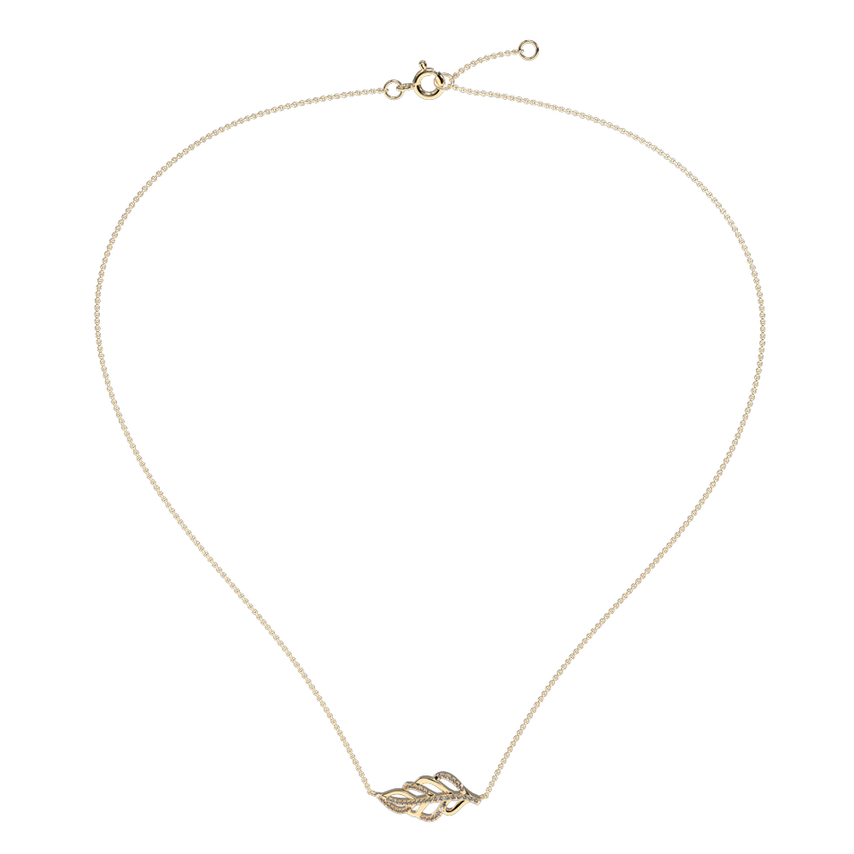 Diamond necklace Shiny Leaf