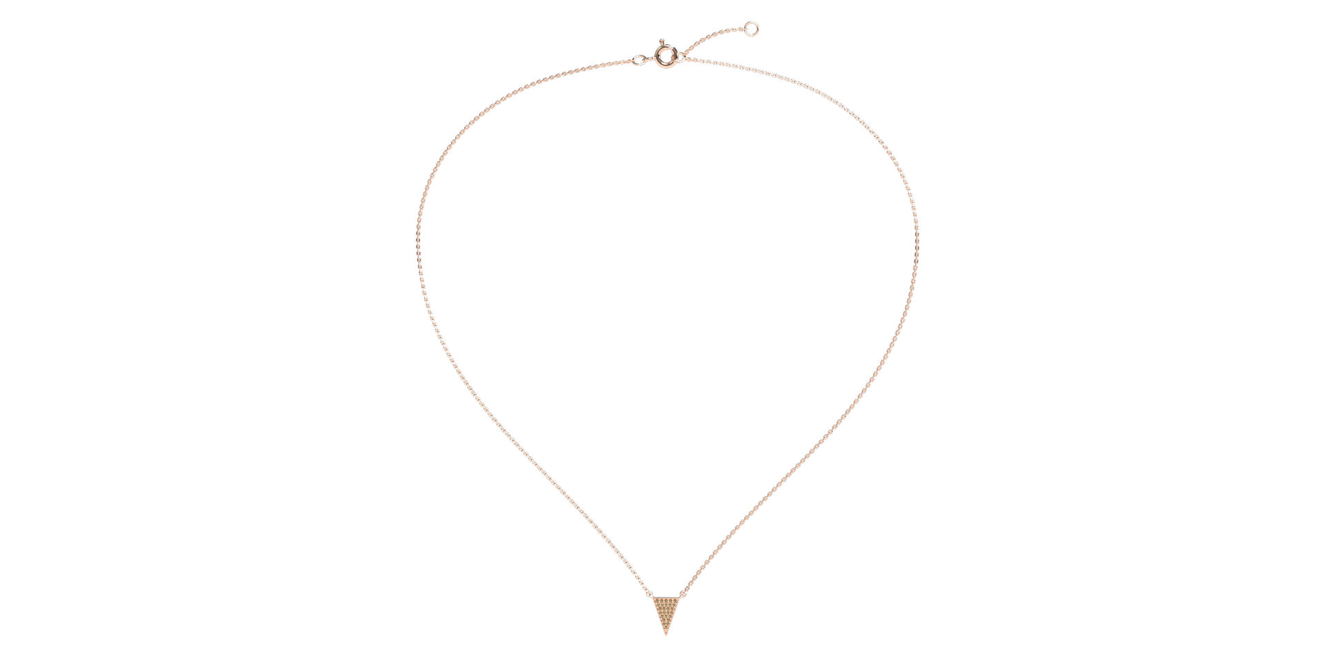 Necklace with brown and white diamonds Shiny Triangle