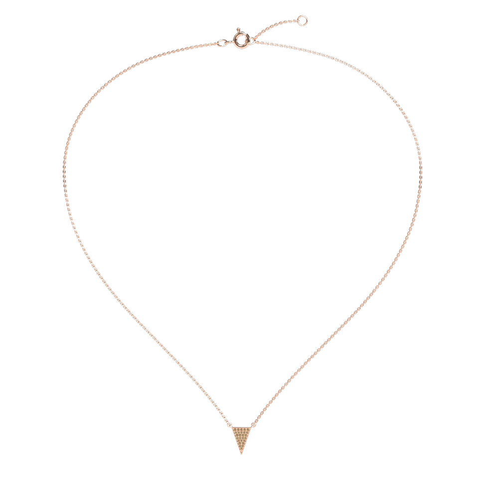 Necklace with brown and white diamonds Shiny Triangle