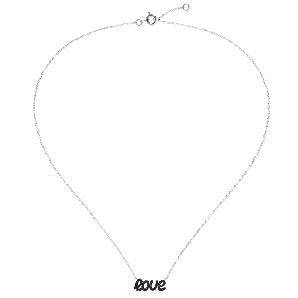 Necklace with black and white diamonds Precious Love