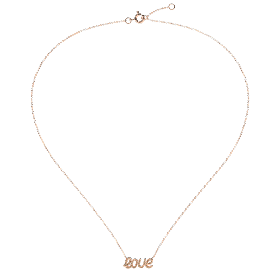 Necklace with brown and white diamonds Precious Love