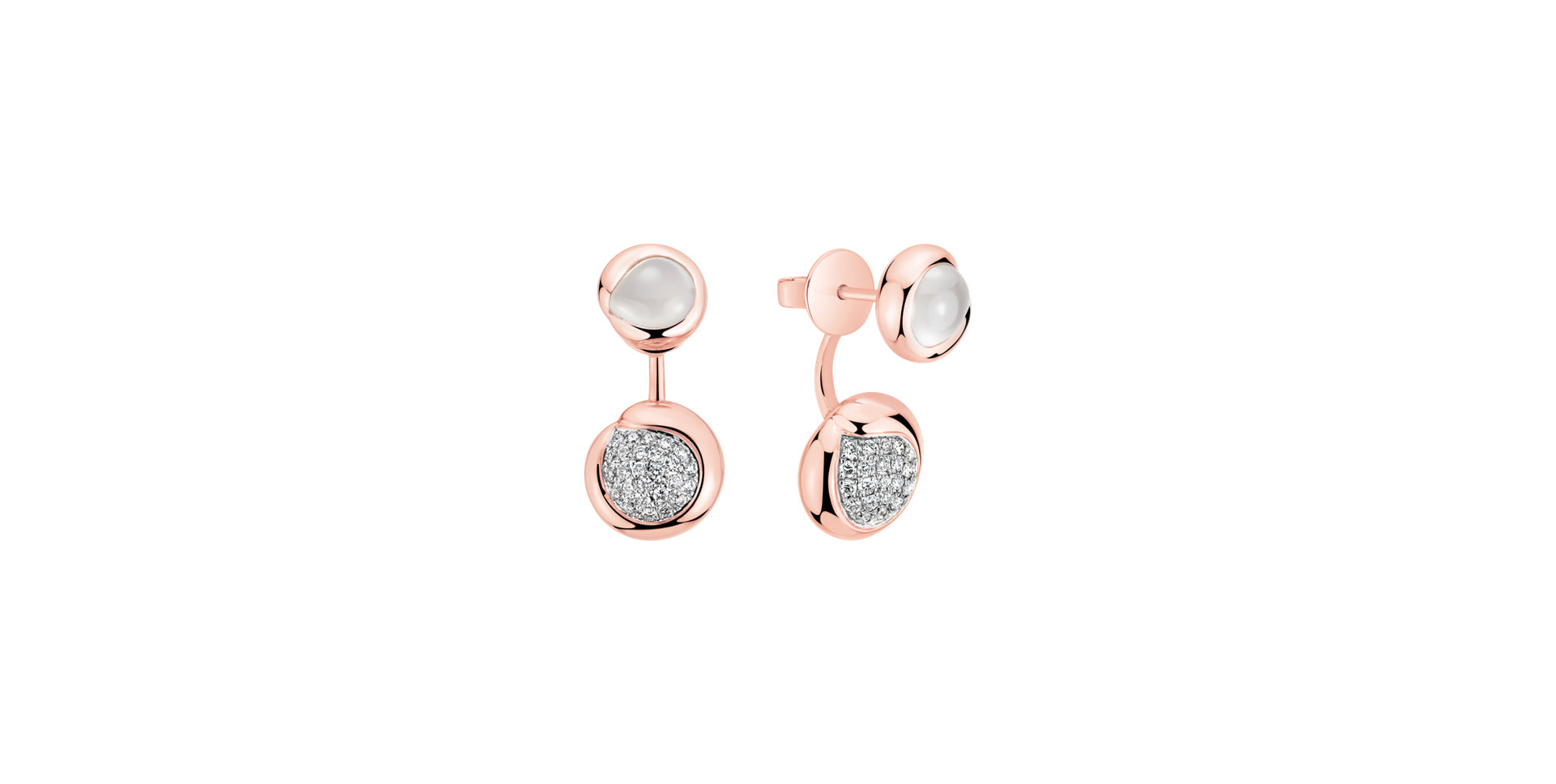 Diamond earrings with Moonstone Charming Vesper
