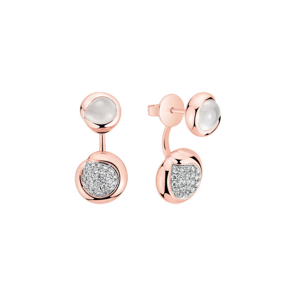 Diamond earrings with Moonstone Charming Vesper