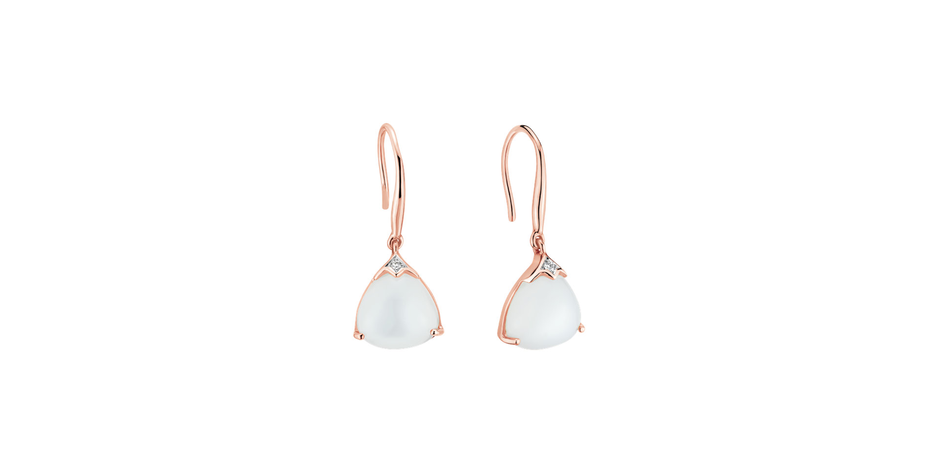 Diamond earrings with Moonstone Rising Labyrinth