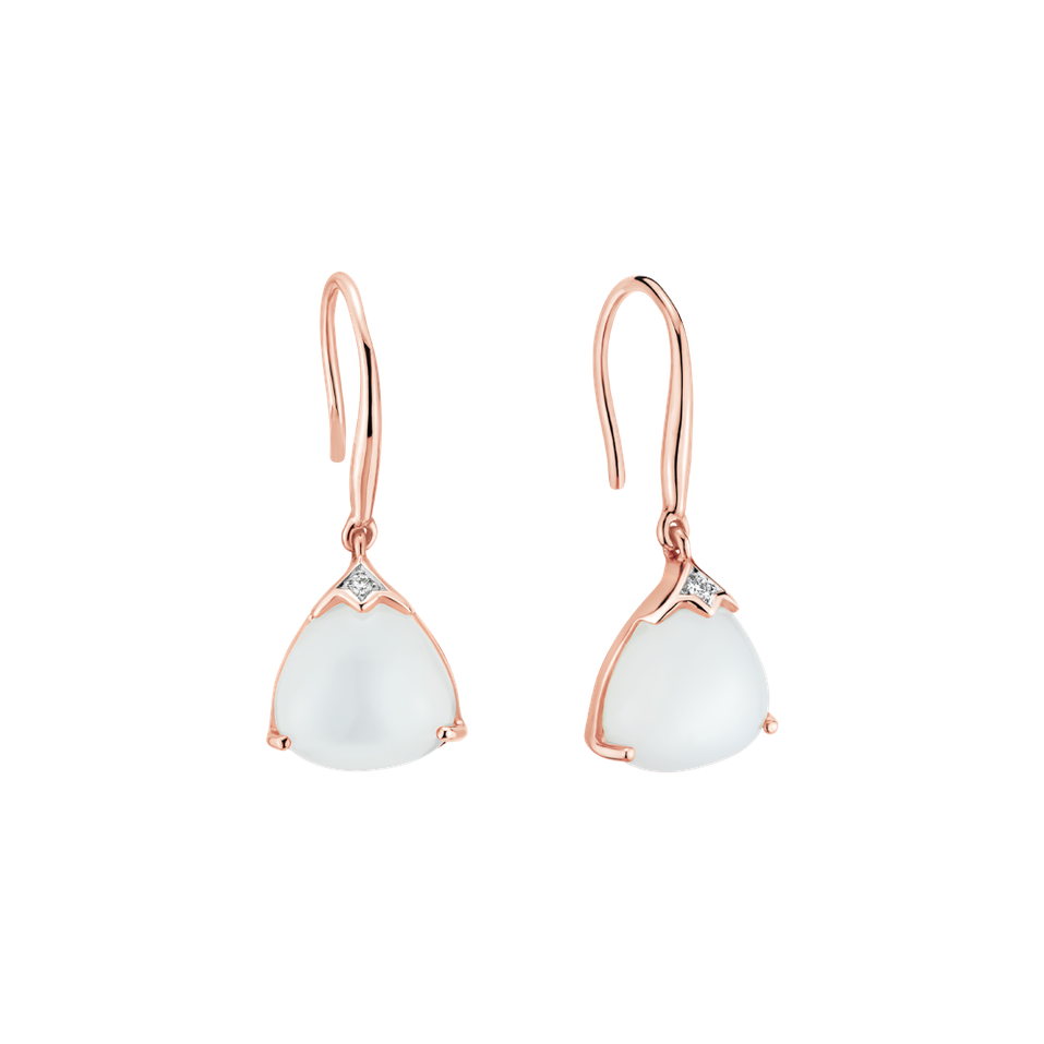 Diamond earrings with Moonstone Rising Labyrinth