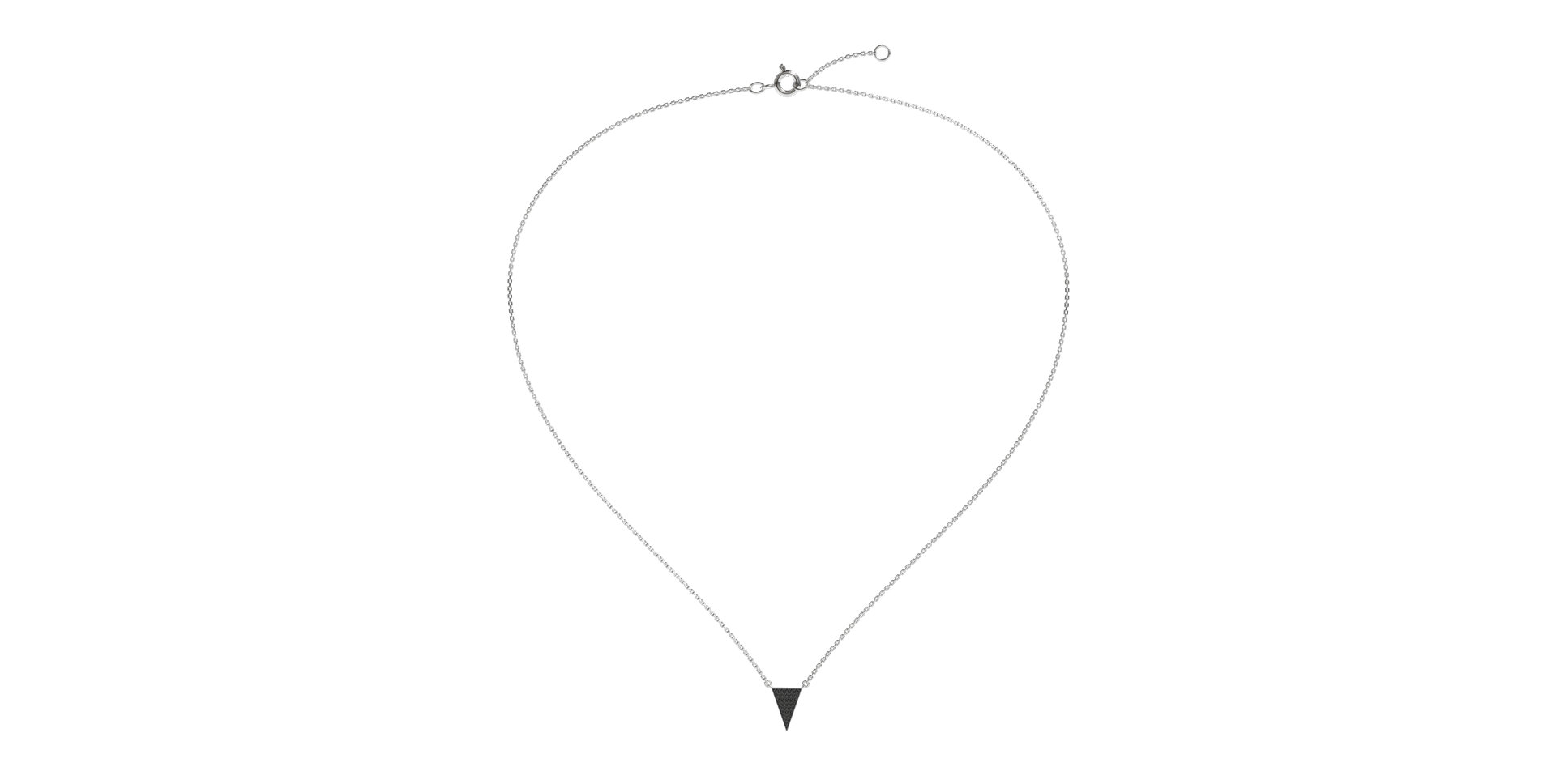 Necklace with black and white diamonds Shiny Triangle