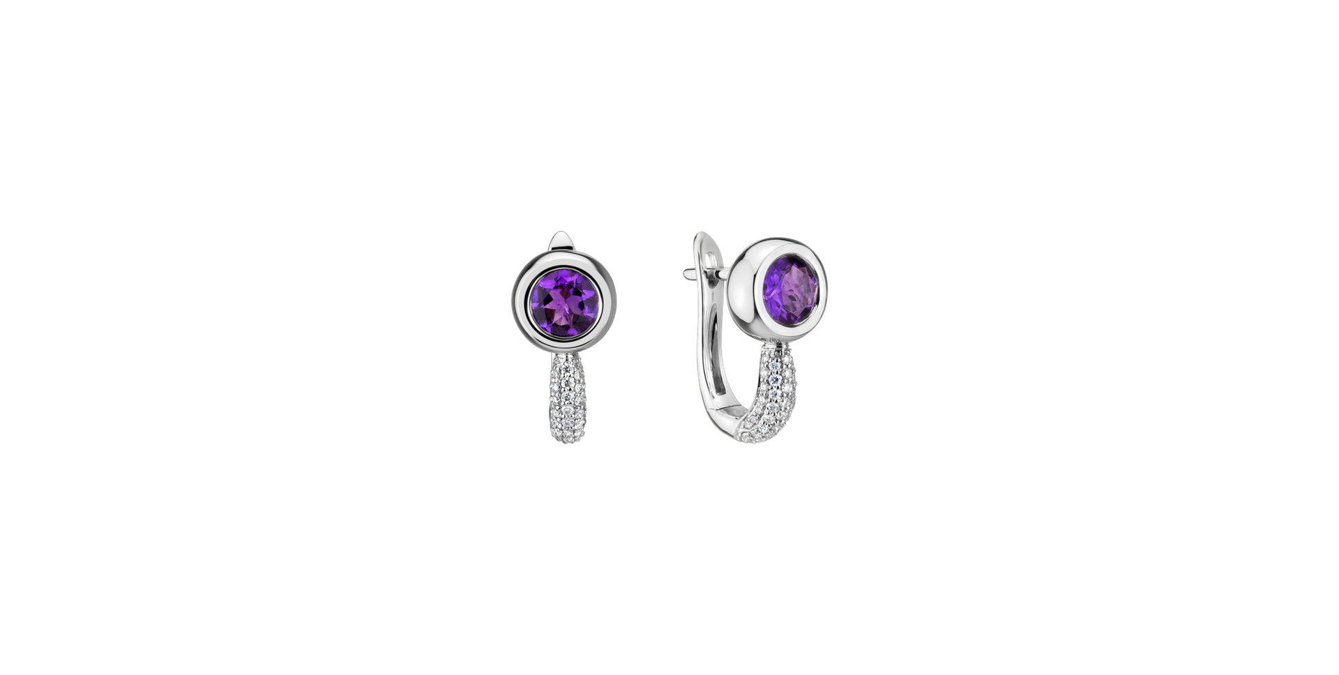 Diamond earrings with Amethyst Starshine Essence