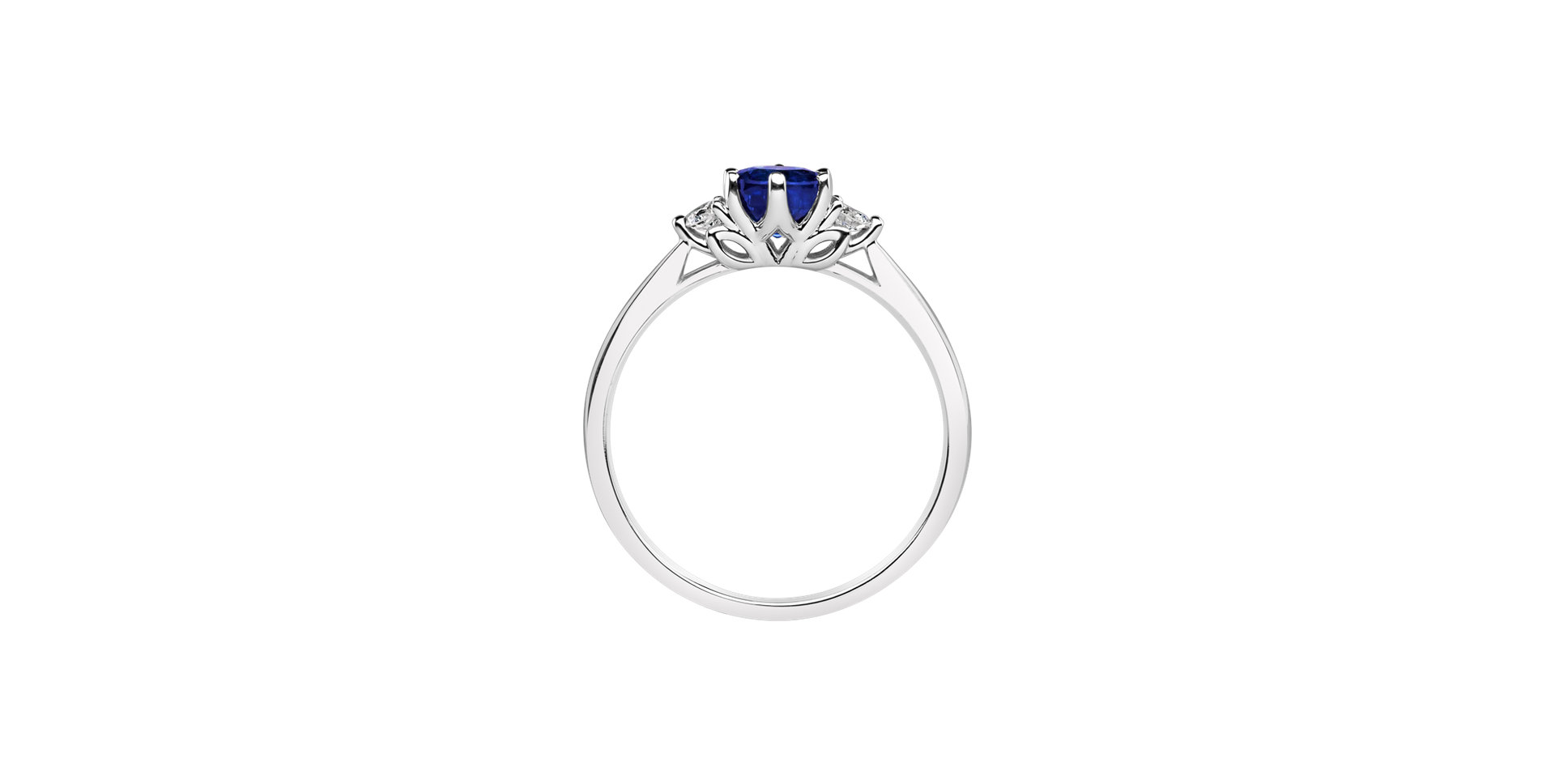 Diamond ring with Sapphire Midnight Serenity