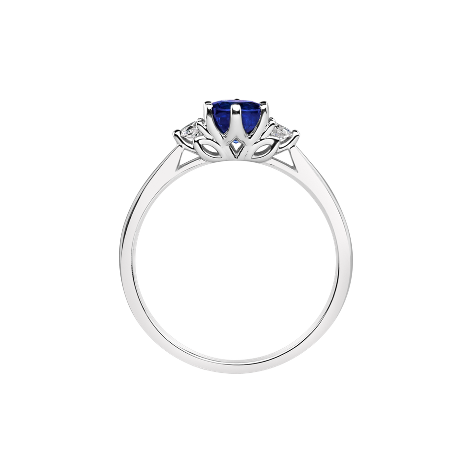 Diamond ring with Sapphire Midnight Serenity