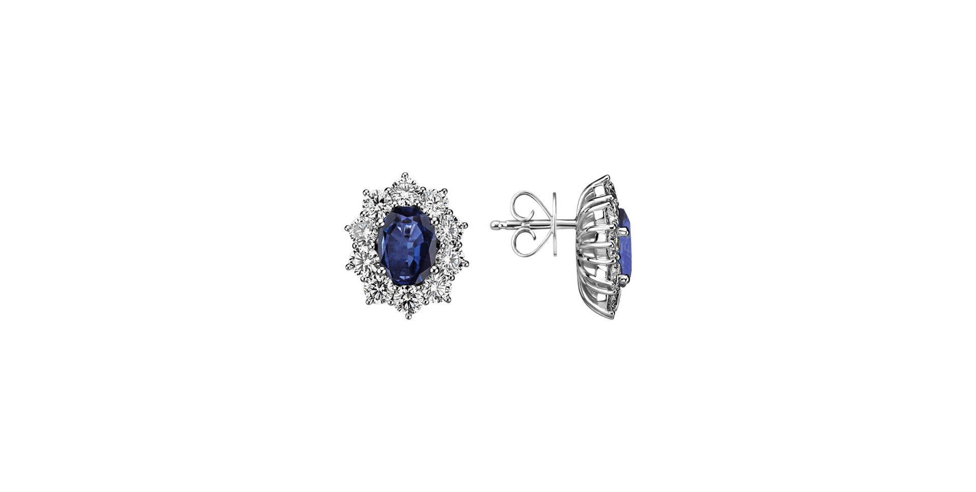 Diamond earrings with Sapphire Moon Witchery