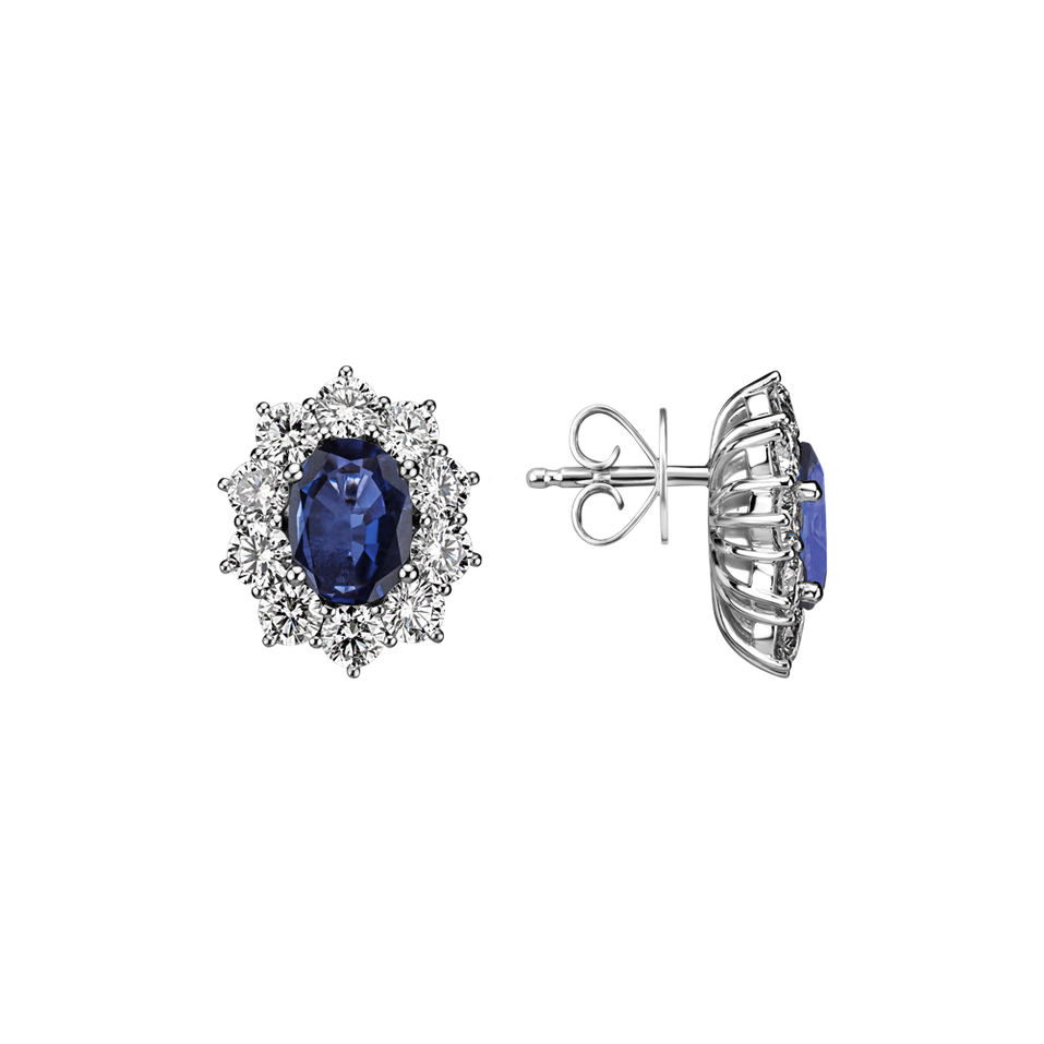 Diamond earrings with Sapphire Moon Witchery