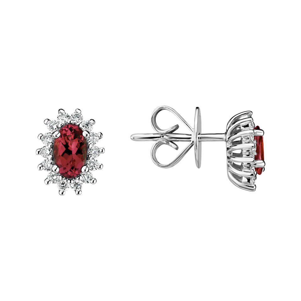 Diamond earrings with Ruby Princess Sparkle