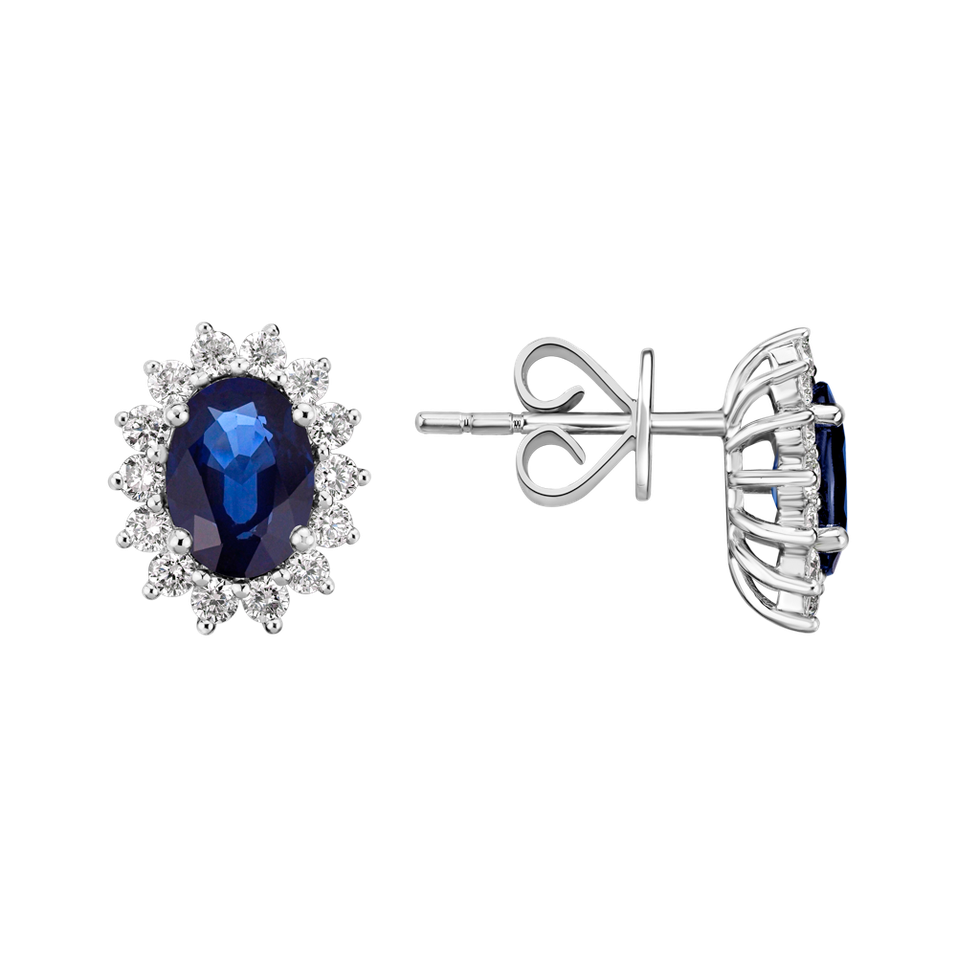 Diamond earrings with Sapphire Princess Sparkle