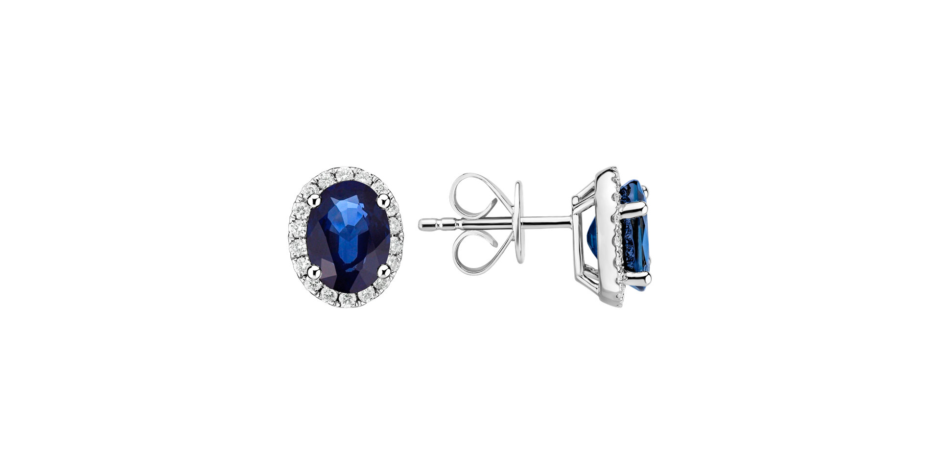 Diamond earrings with Sapphire Imperial Allegory