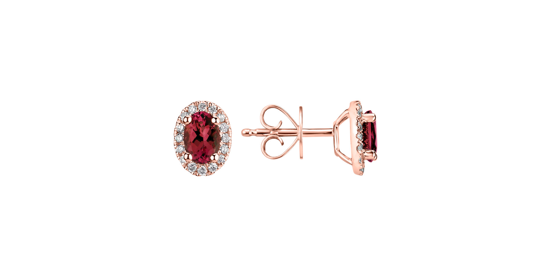 Diamond earrings with Ruby Imperial Allegory