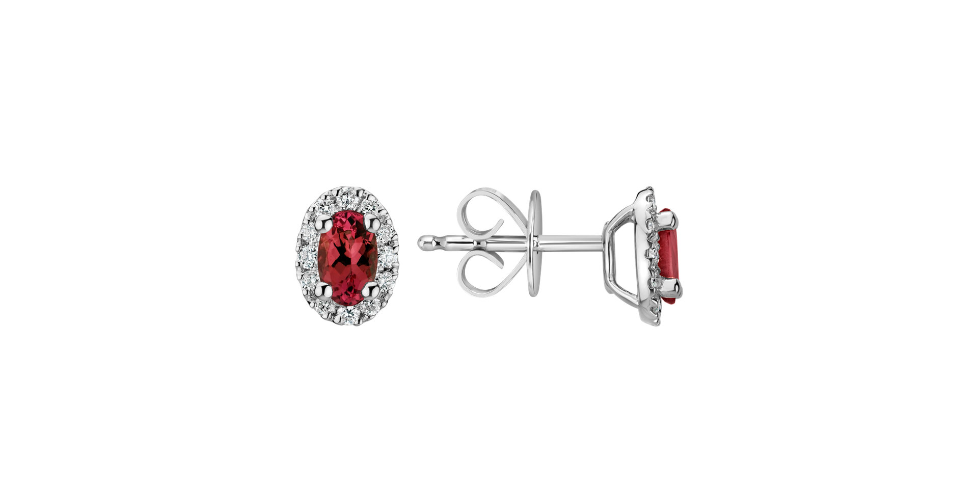 Diamond earrings with Ruby Imperial Allegory