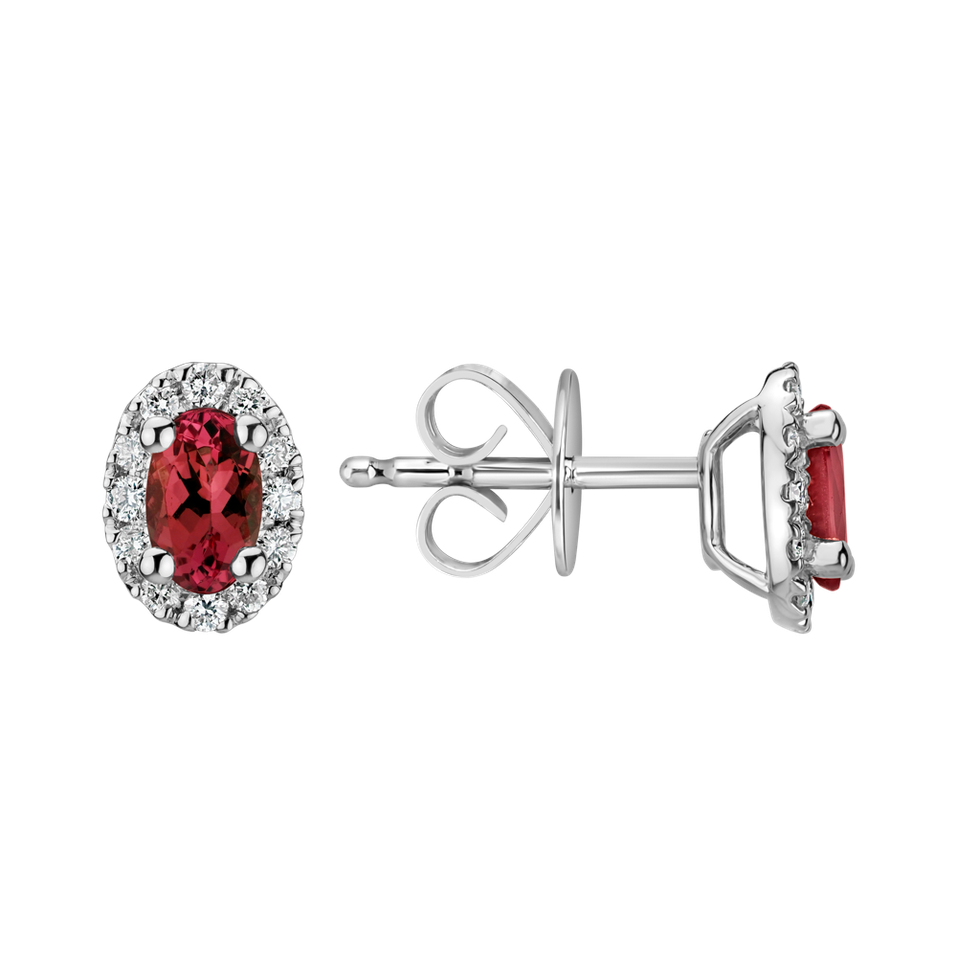 Diamond earrings with Ruby Imperial Allegory