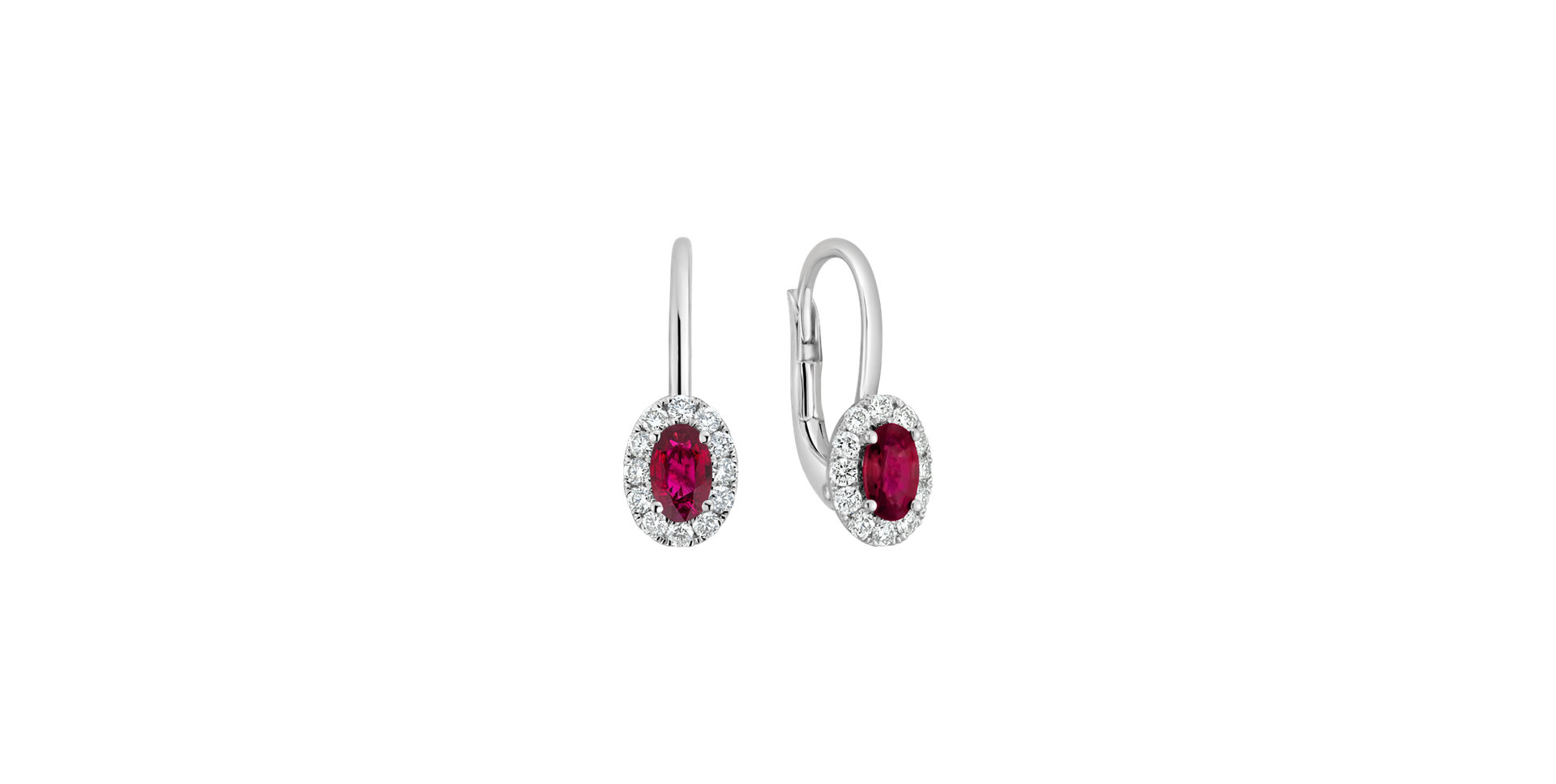 Diamond earrings with Ruby Imperial Allegory