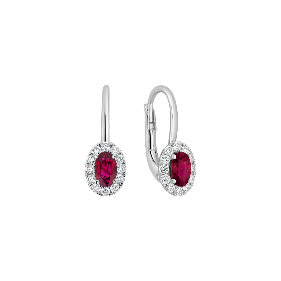 Diamond earrings with Ruby Imperial Allegory