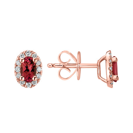 Diamond earrings with Ruby Imperial Allegory