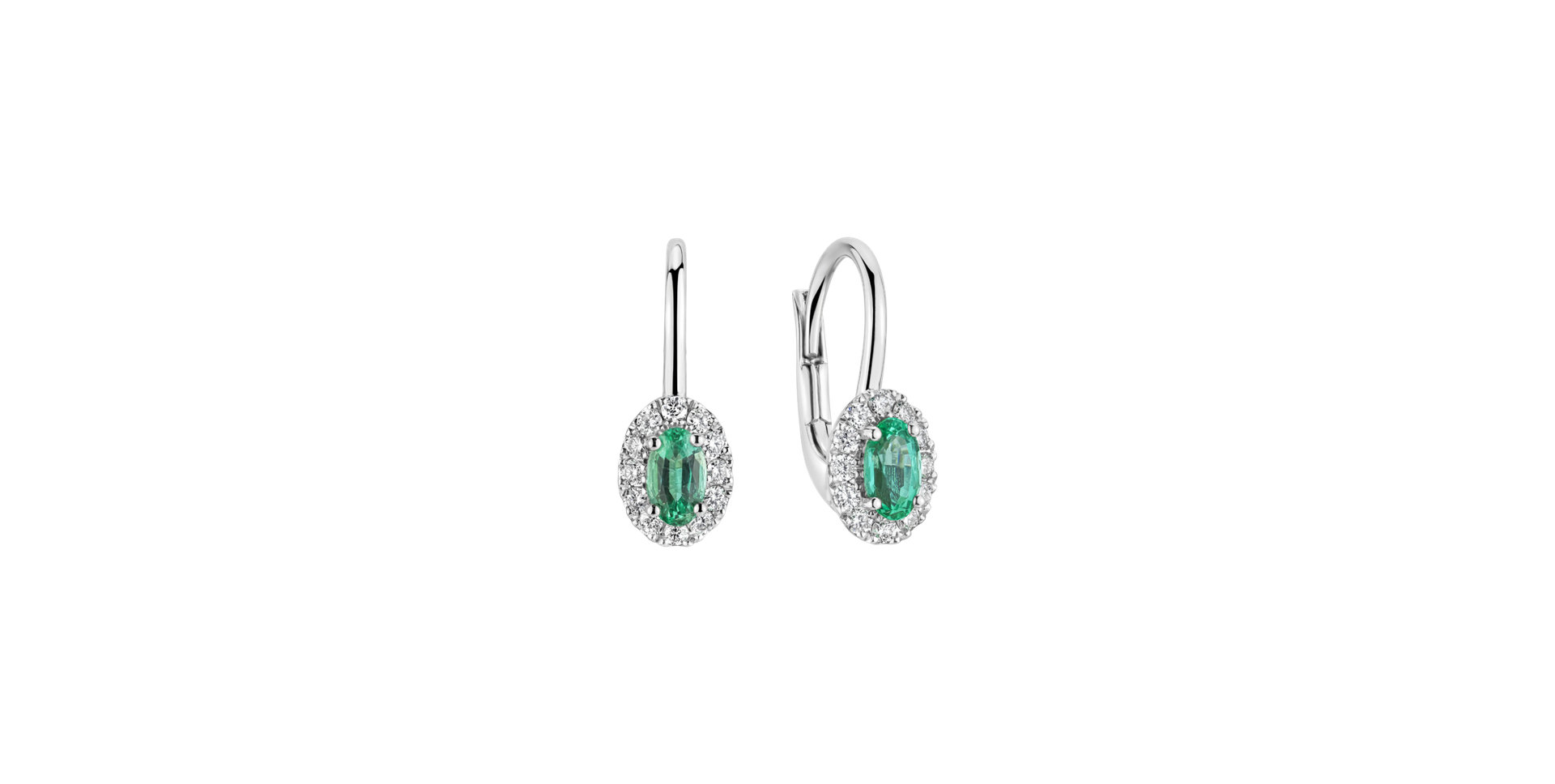 Diamond earrings with Emerald Imperial Allegory