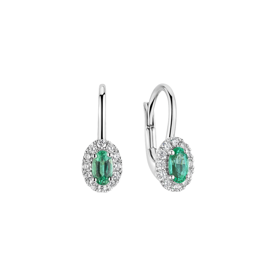 Diamond earrings with Emerald Imperial Allegory
