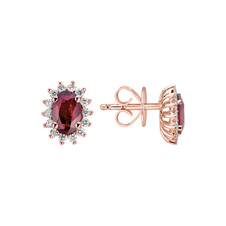 Diamond earrings with Ruby Princess Sparkle