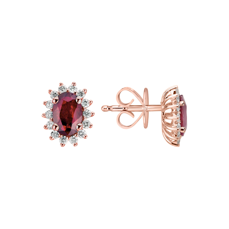 Diamond earrings with Ruby Princess