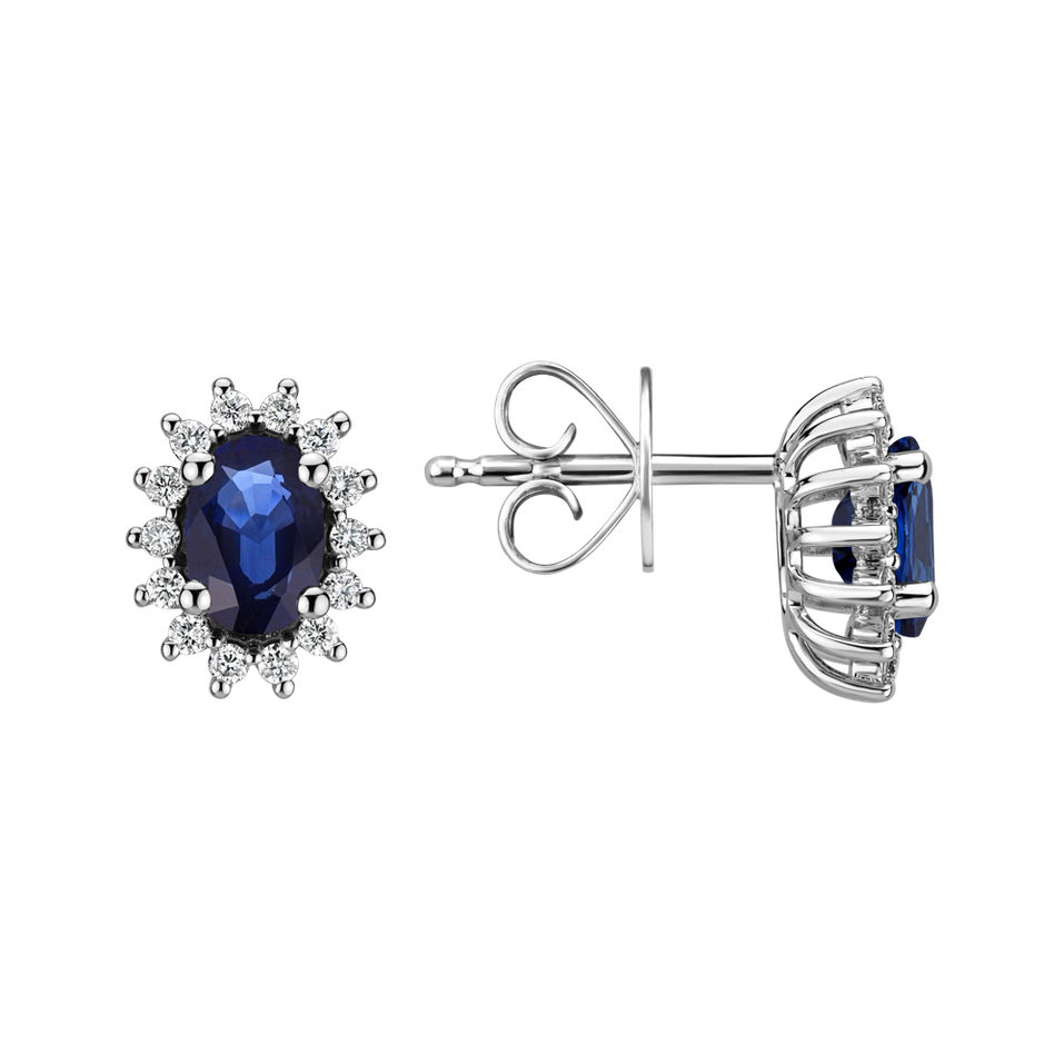 Diamond earrings with Sapphire Princess
