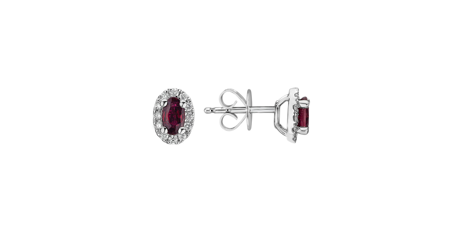 Diamond earrings with Ruby Princess