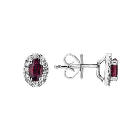 Diamond earrings with Ruby Princess