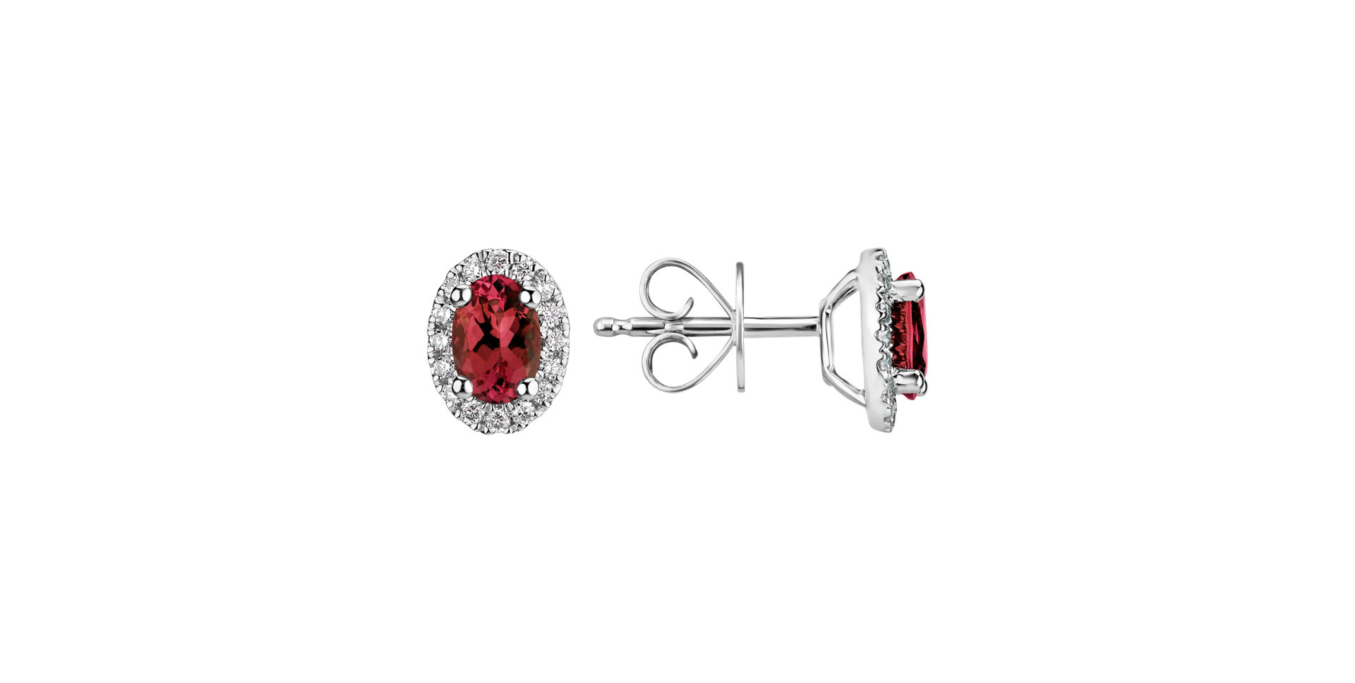 Diamond earrings with Ruby Princess