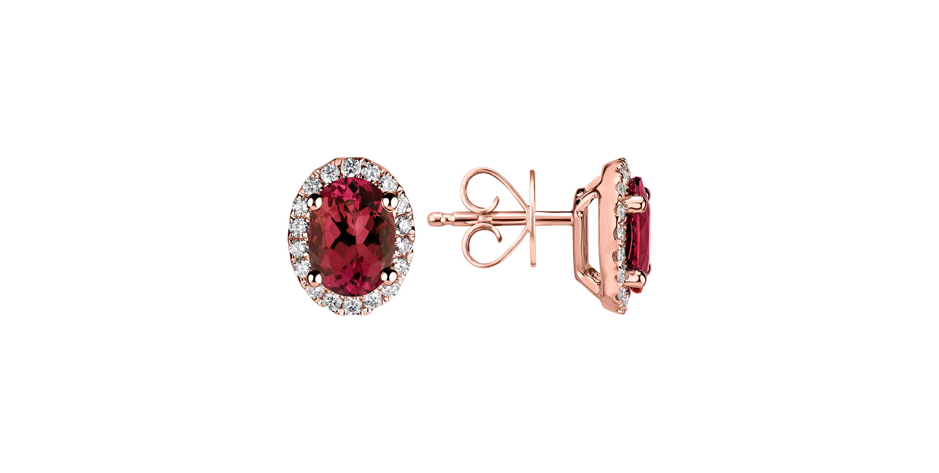 Diamond earrings with Ruby Princess