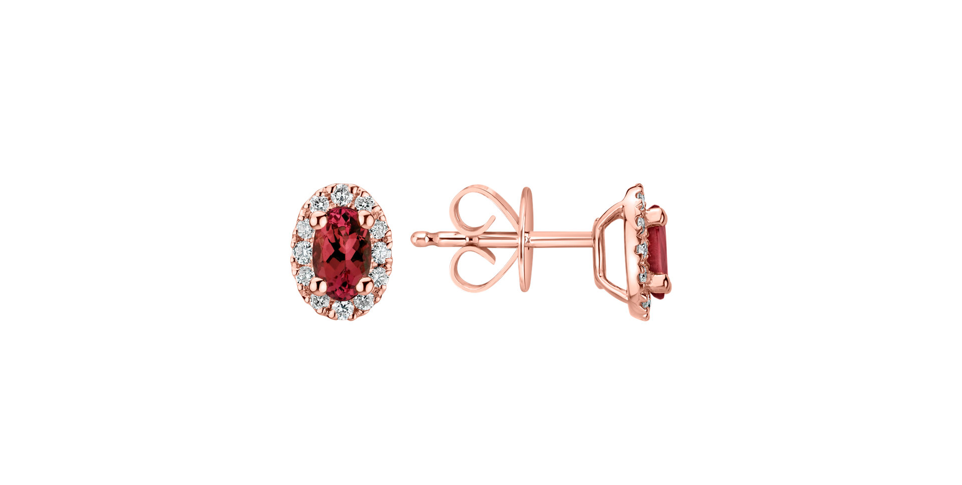 Diamond earrings with Ruby Princess