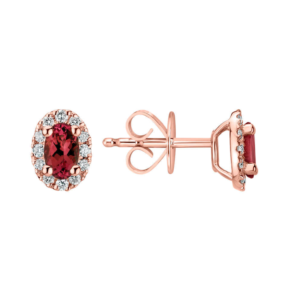 Diamond earrings with Ruby Princess