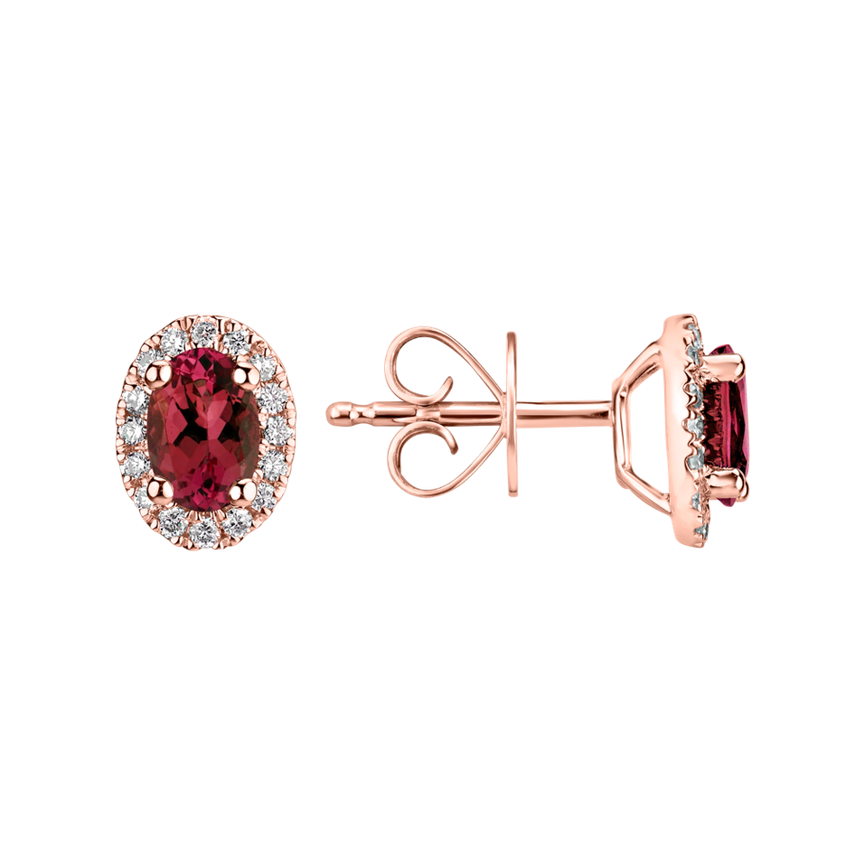 Diamond earrings with Ruby Princess
