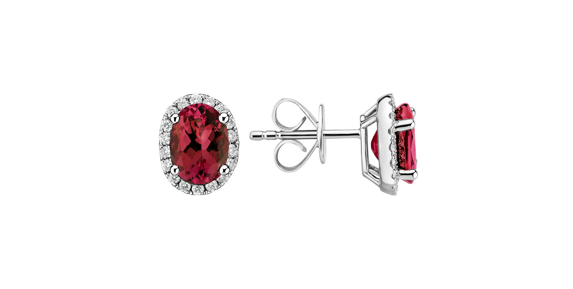 Diamond earrings with Ruby Princess