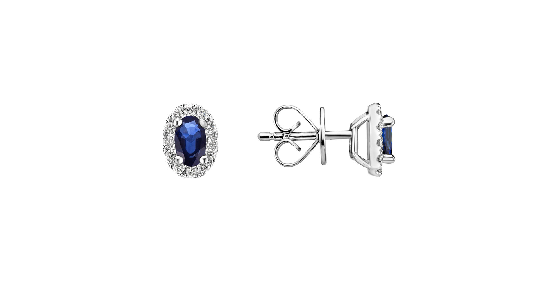 Diamond earrings with Sapphire Princess