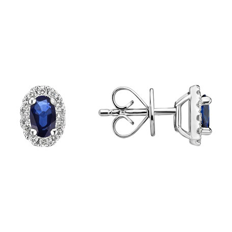 Diamond earrings with Sapphire Princess