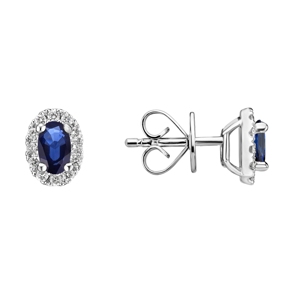 Diamond earrings with Sapphire Princess