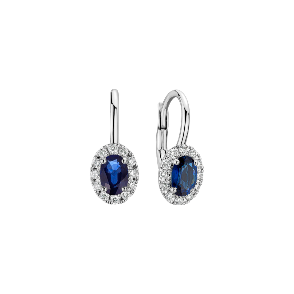 Diamond earrings with Sapphire Royal Allegory