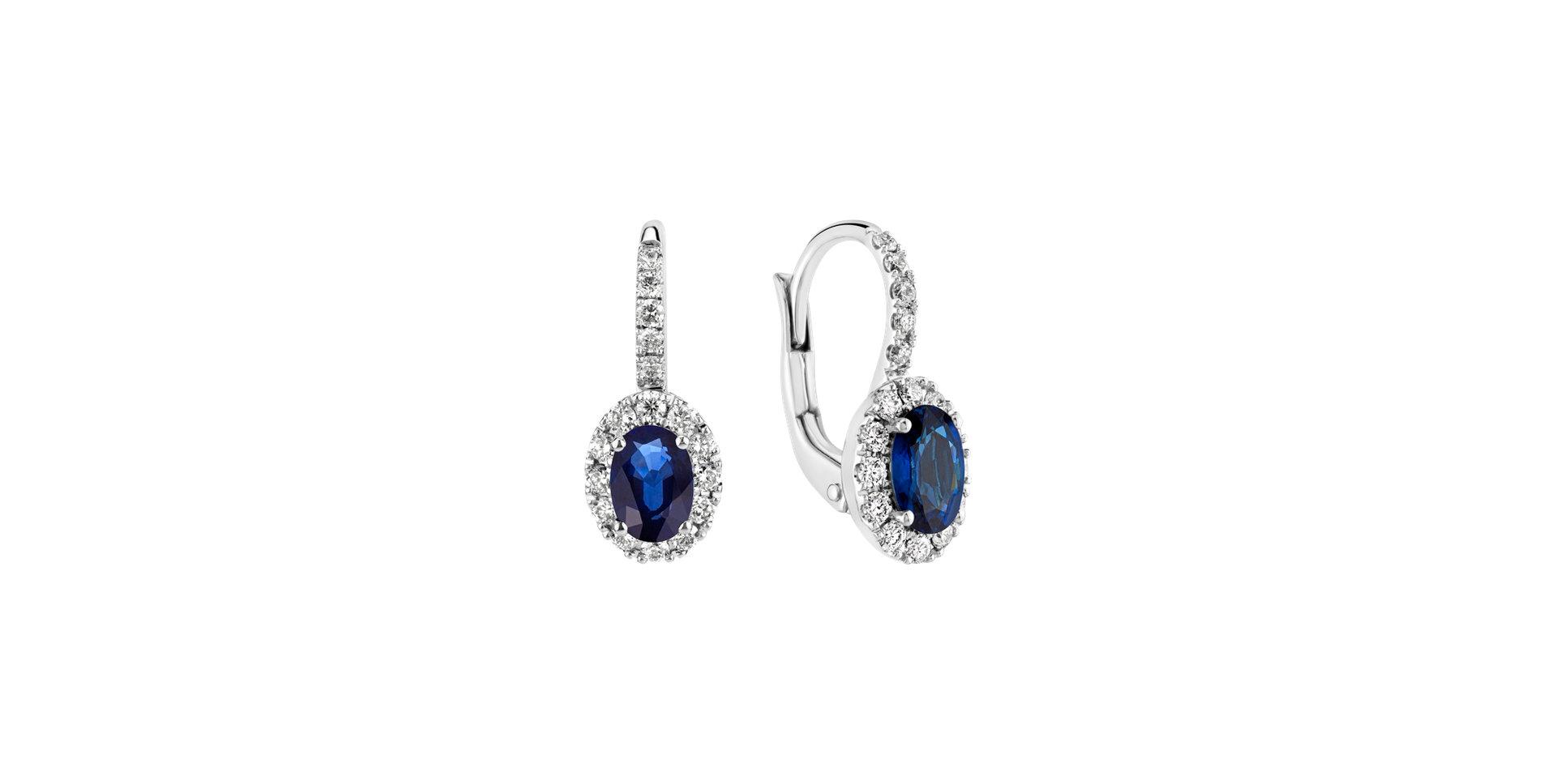 Diamond earrings with Sapphire Royal Allegory