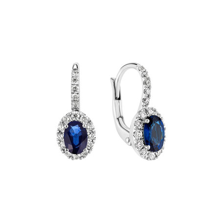 Diamond earrings with Sapphire Royal Allegory