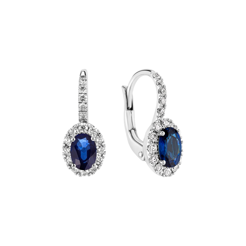 Diamond earrings with Sapphire Royal Allegory
